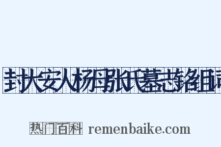 封大安人杨母张氏墓志铭组词是什么意思的图片